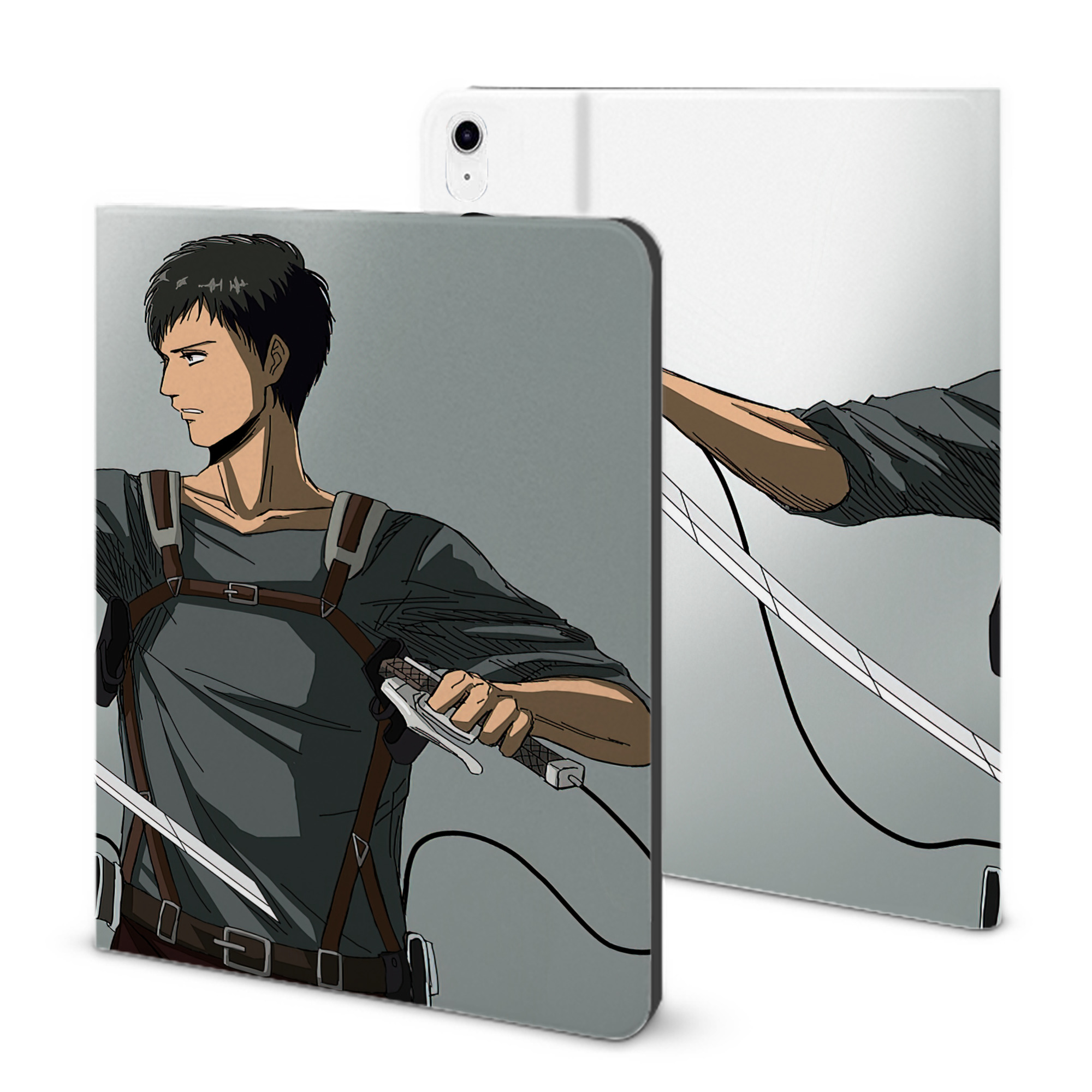 （画像用） 進撃の巨人 Attack on Titan IPad ケース ブック型 PUレザー TPU 耐衝撃 軽量 薄型 ペン収納なし 全面保護 IPad 各モデル対応